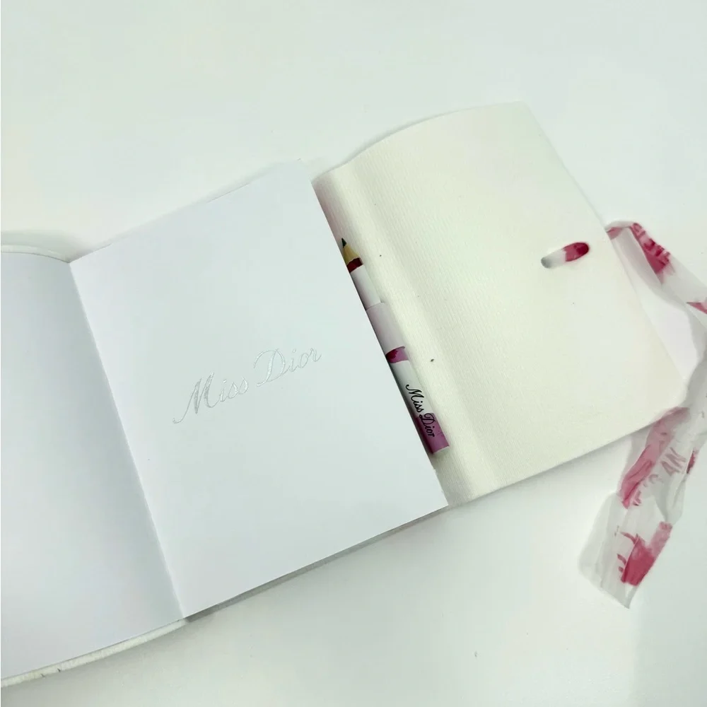 Miss Dior Perfume 5ml Pink Leatherette Notebook Ribbon Pencil set GWP Feminine - Picture 6 of 8
